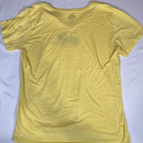 Life is Good V-Neck Open Door Policy Classic Fit Cool Tee XL Cotton Yellow - Picture 4 of 4